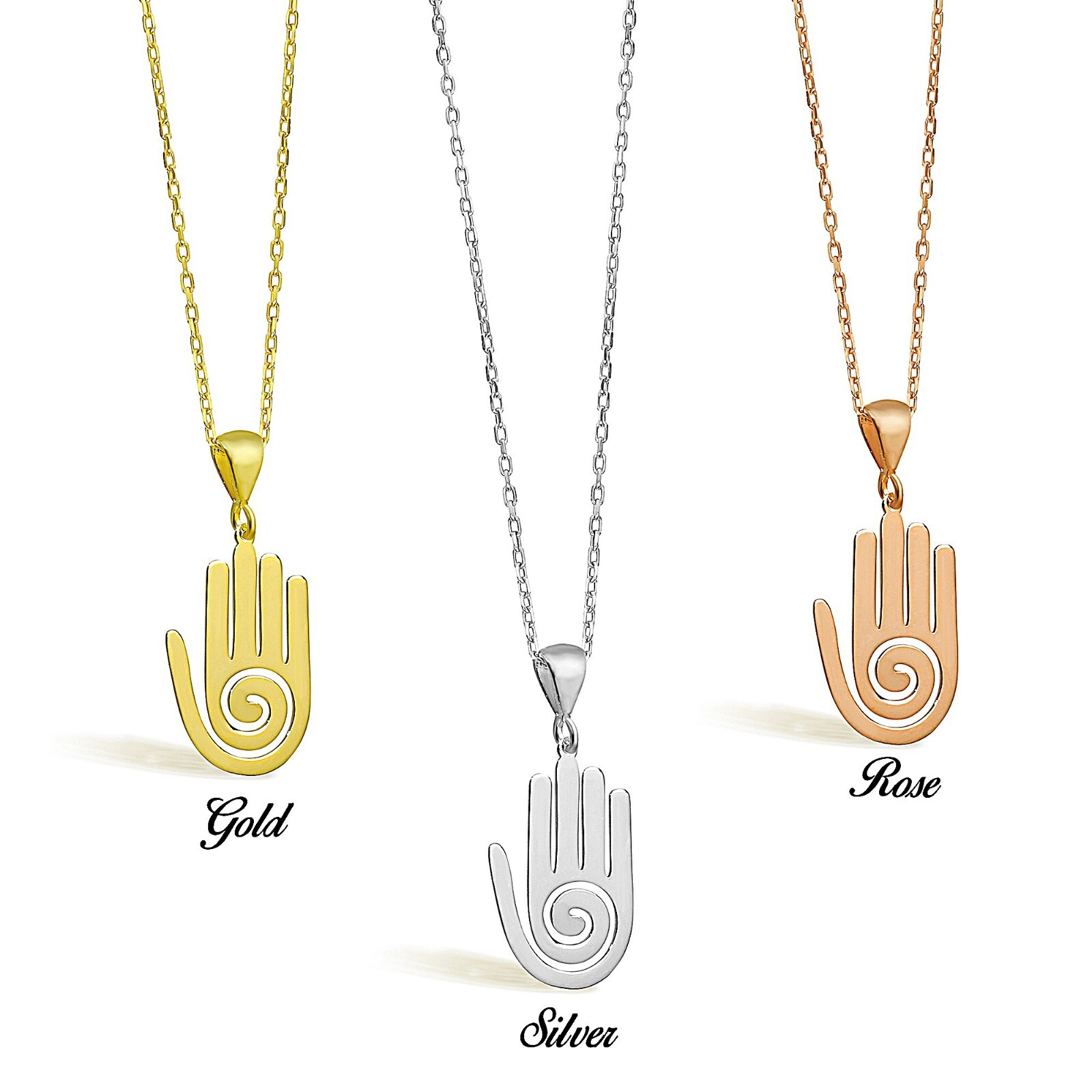 Healing Hand 925 Sterling Silver Pendant – Protection Hand Pendant