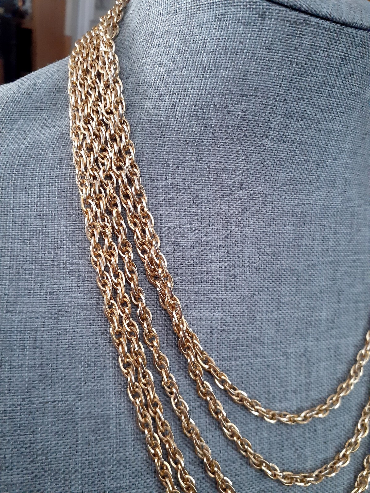 Taylor LTD Gold tone Multi chain Layered Waterfall Necklace