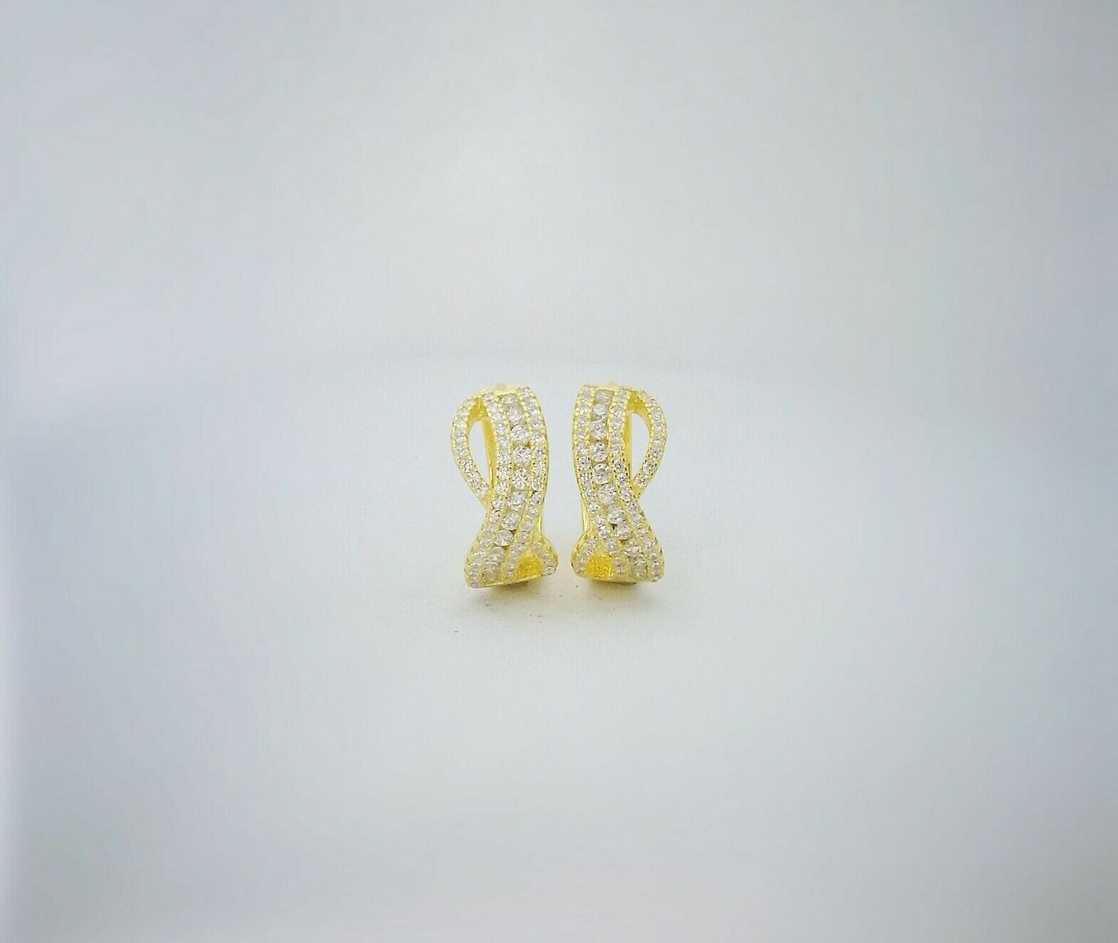 1 Ct Women’s Hoop Earrings 14K White Gold 14K Yellow Gold Plated Solid Silver