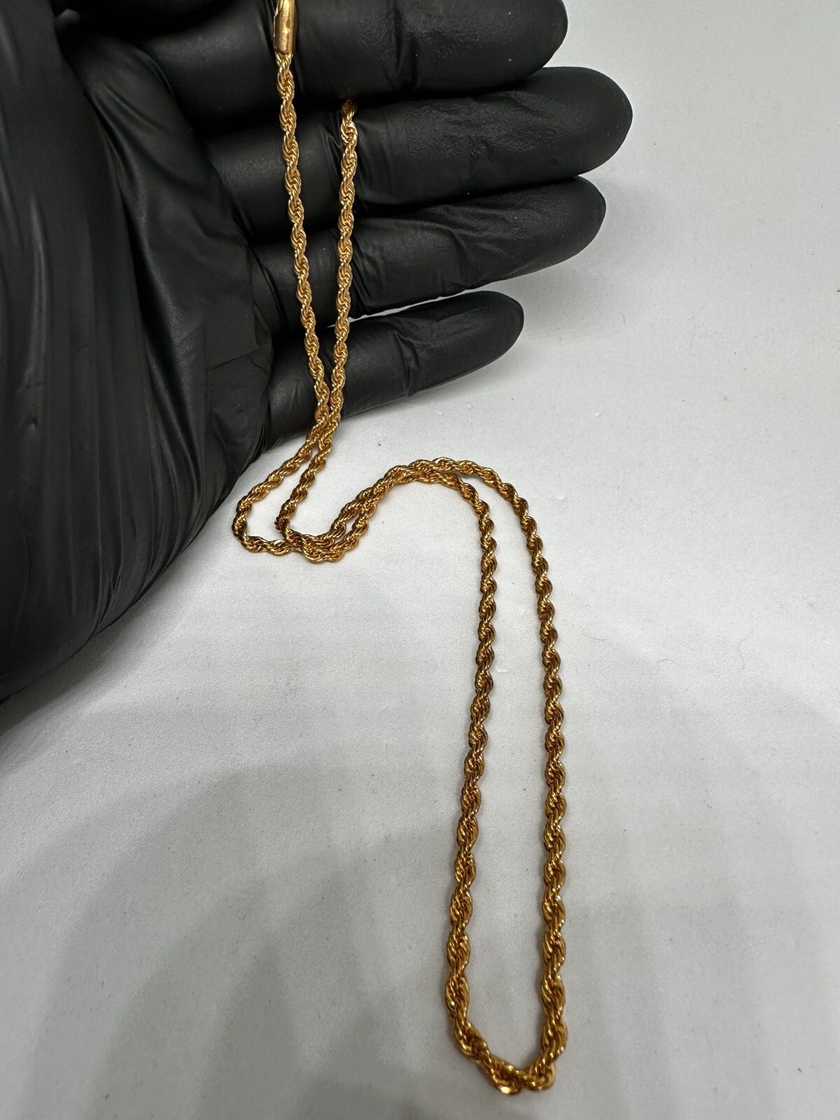 23in Gold Rope Necklace Mens Chain Necklace
