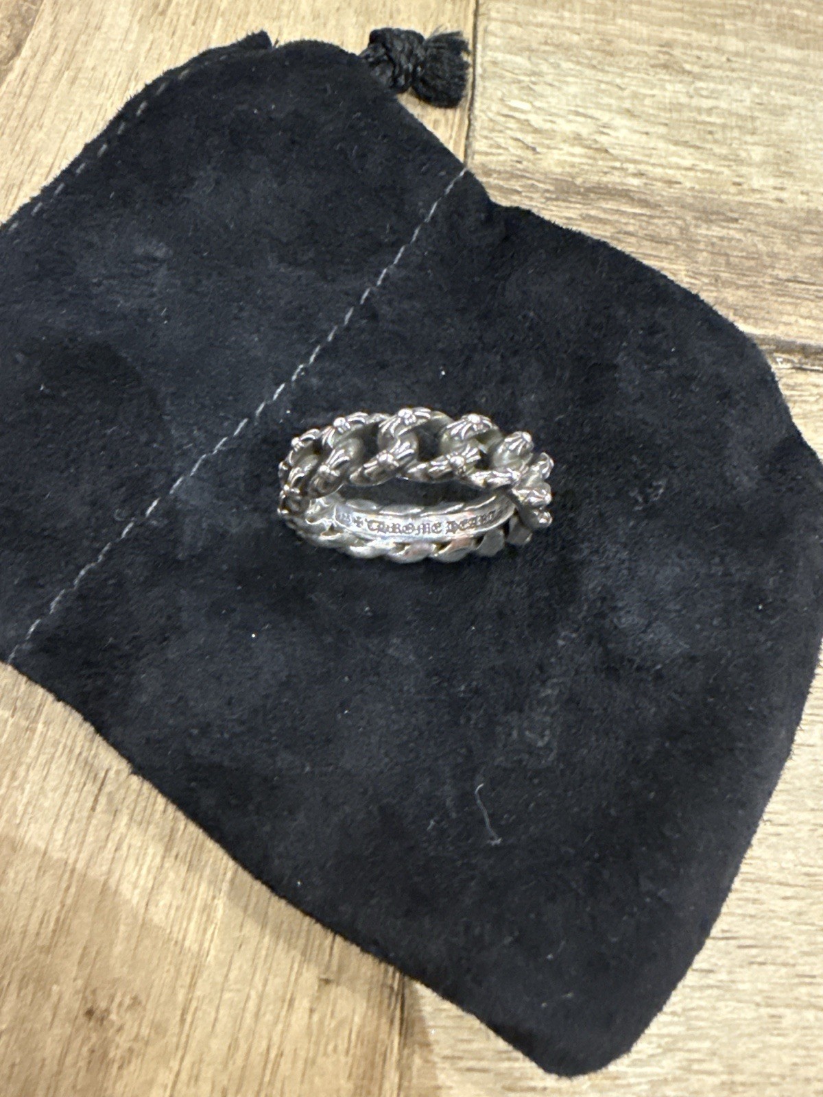 Chrome Hearts Extra Fancy Link Ring 925 Silver Size 8