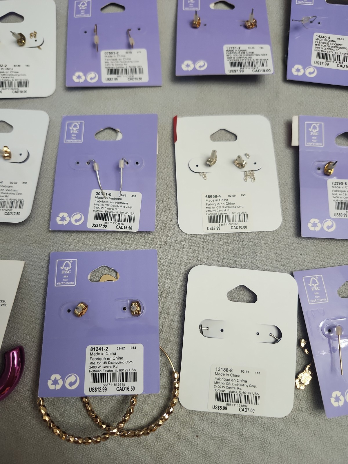 Claire’s Fashion Jewelry Pierced Earrings. Lot Of 21 Pieces