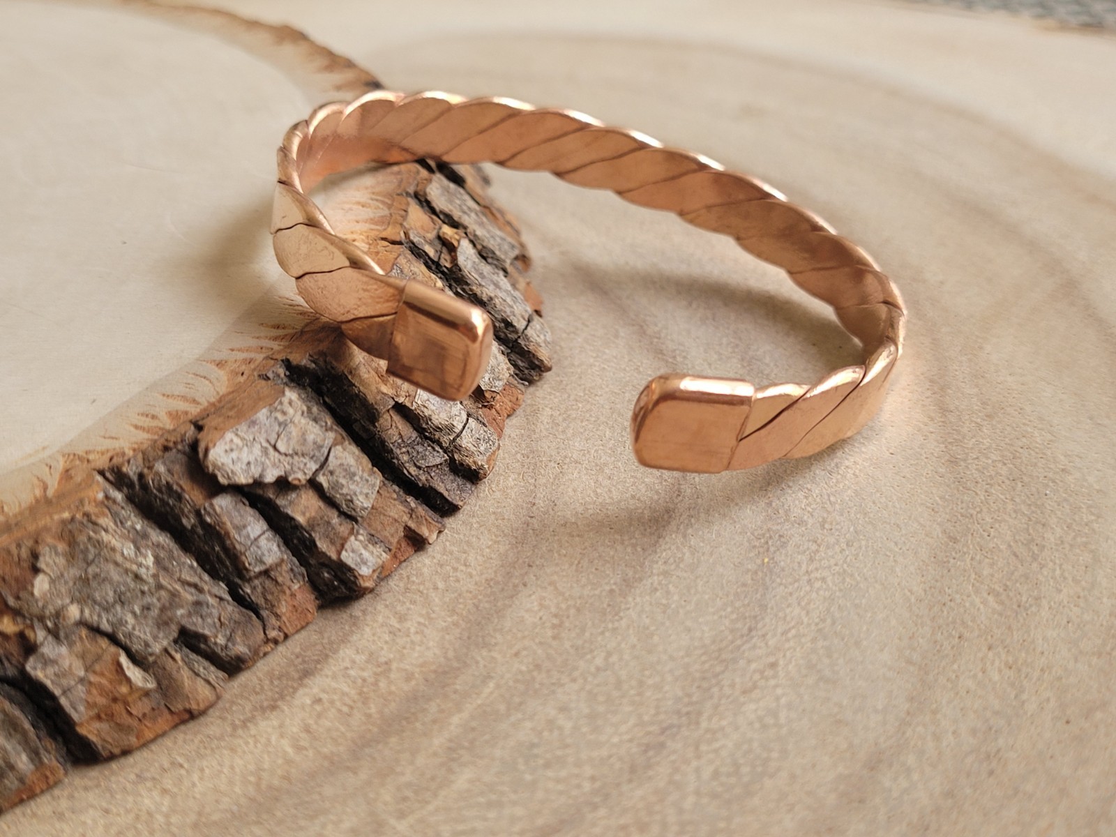 2 Pack Pure Copper Magnetic Bracelet Arthritis Pain Energy Therapy Cuff Upgraded