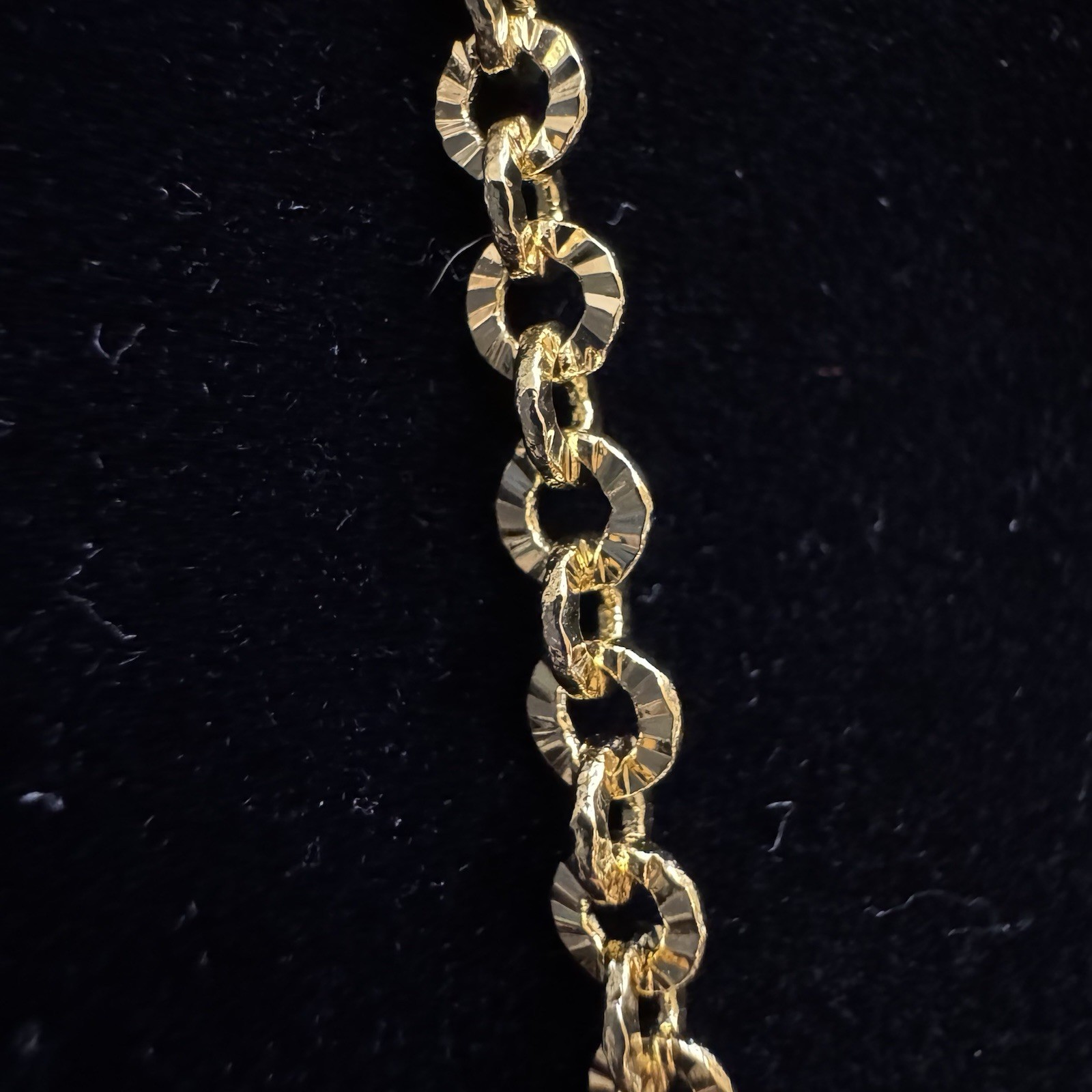 Vintage Necklace Monet Rolo Link Chain Diamond Cut 18K Gold Filled, 19in, 3.77mm