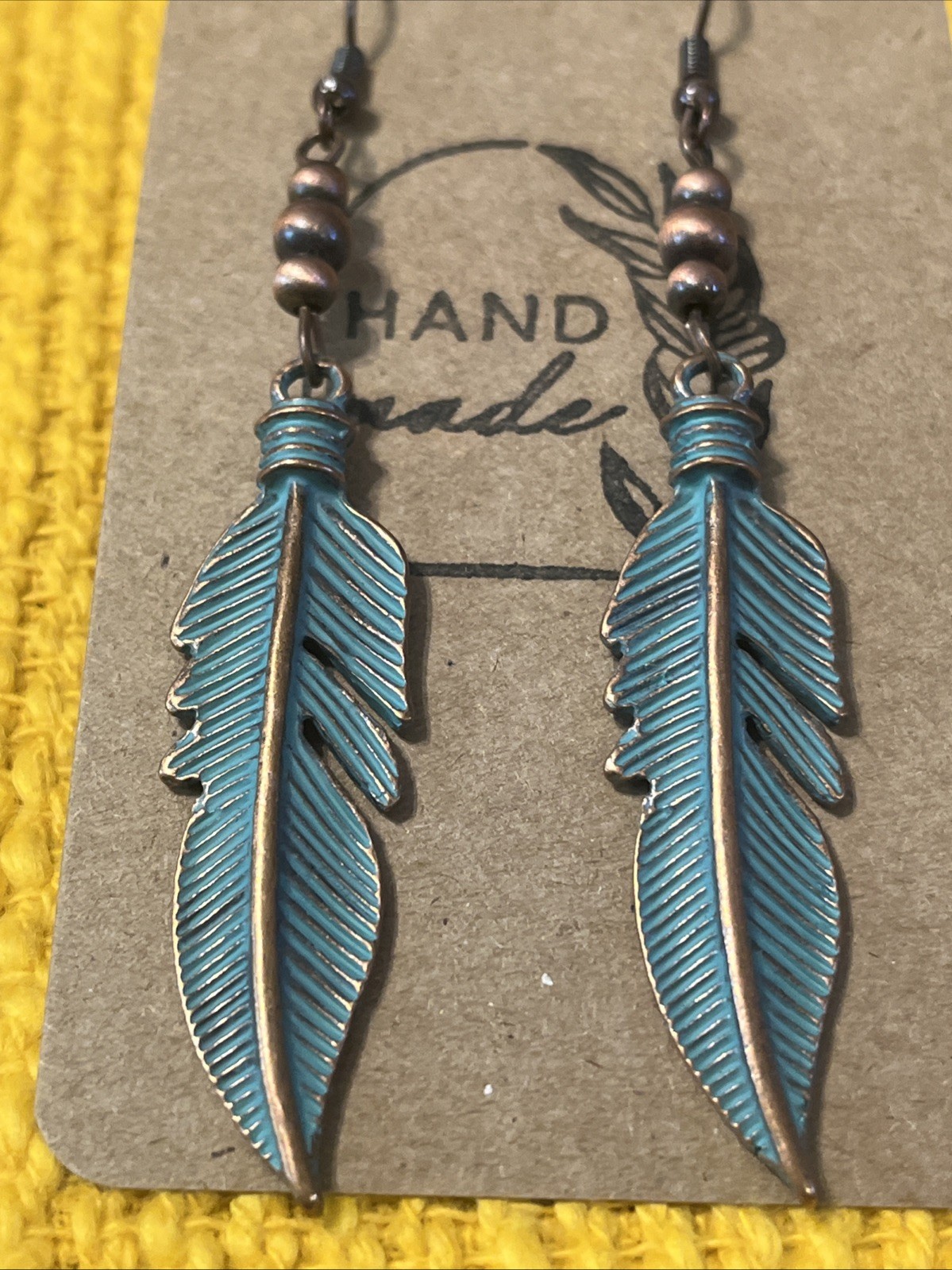 Feather Earrings NEW Metal