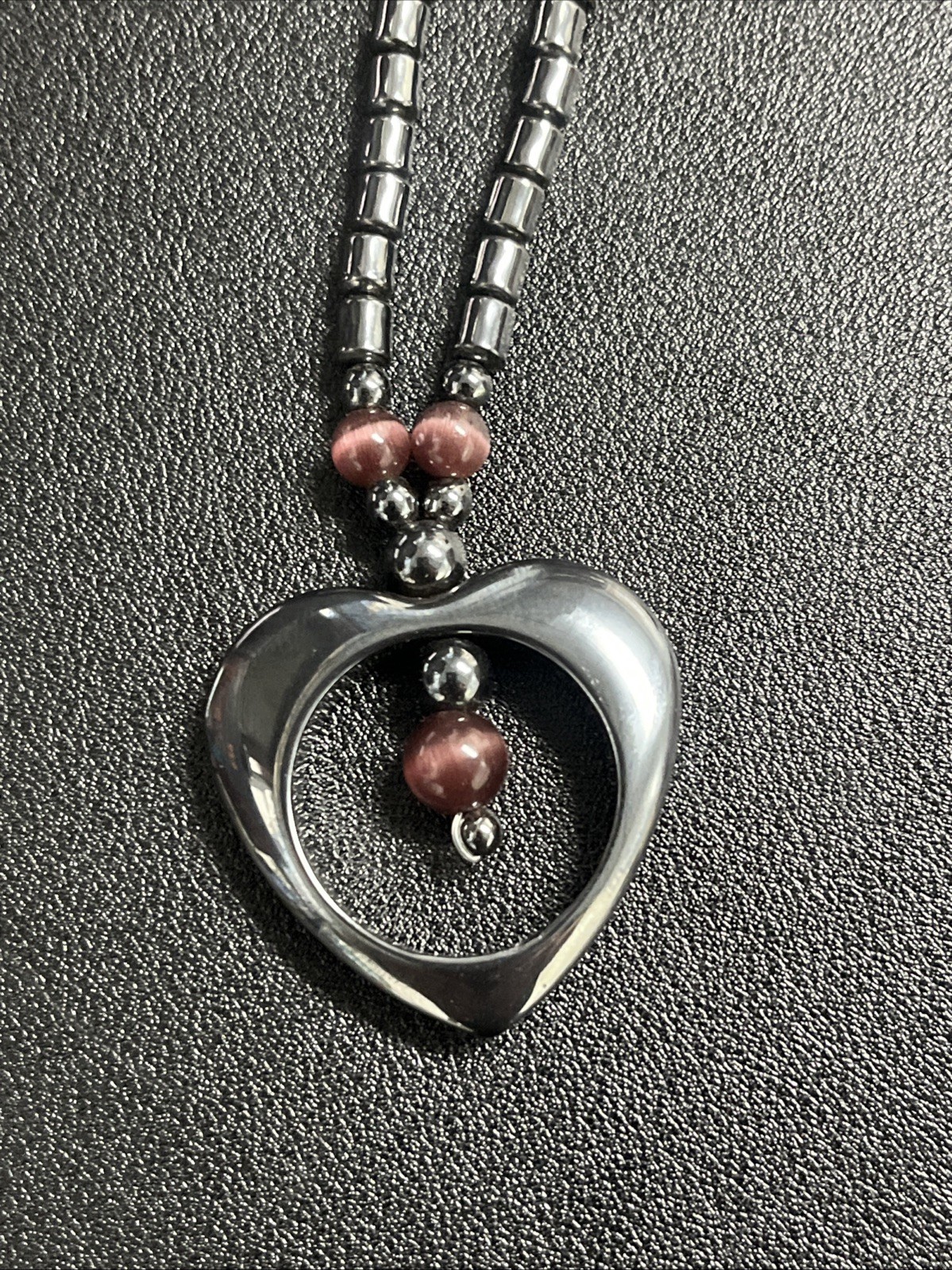 Hematite Heart Necklace