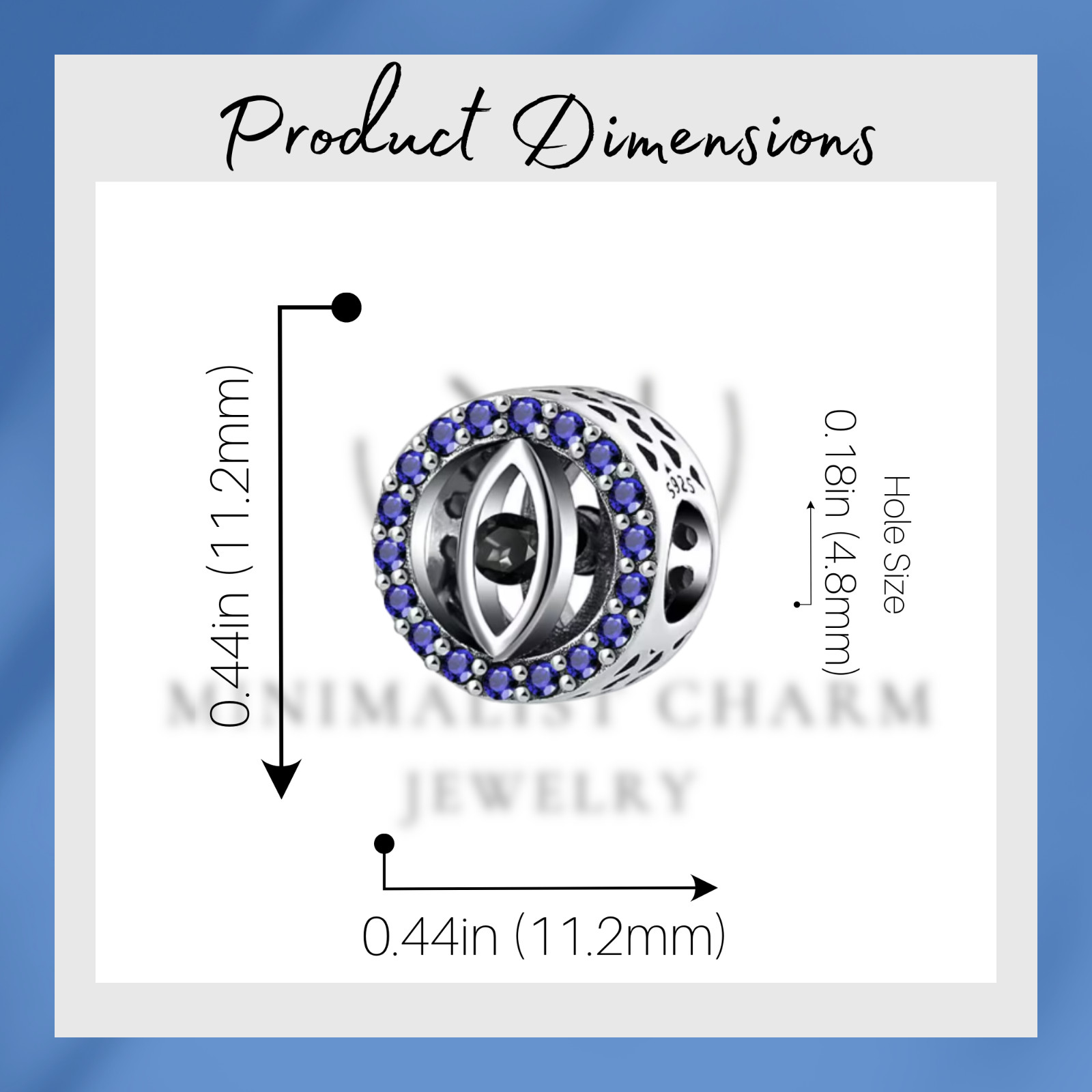 Evil Eye Charm, Faith Charm, Round Evil Eye Charm, Silver Charm, Women Gift