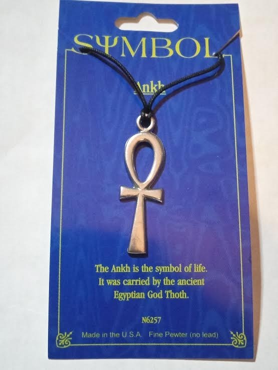 SYMBOL Ankh Pendant -Symbol of Life [Fine Pewter] with Black Rope Necklace…