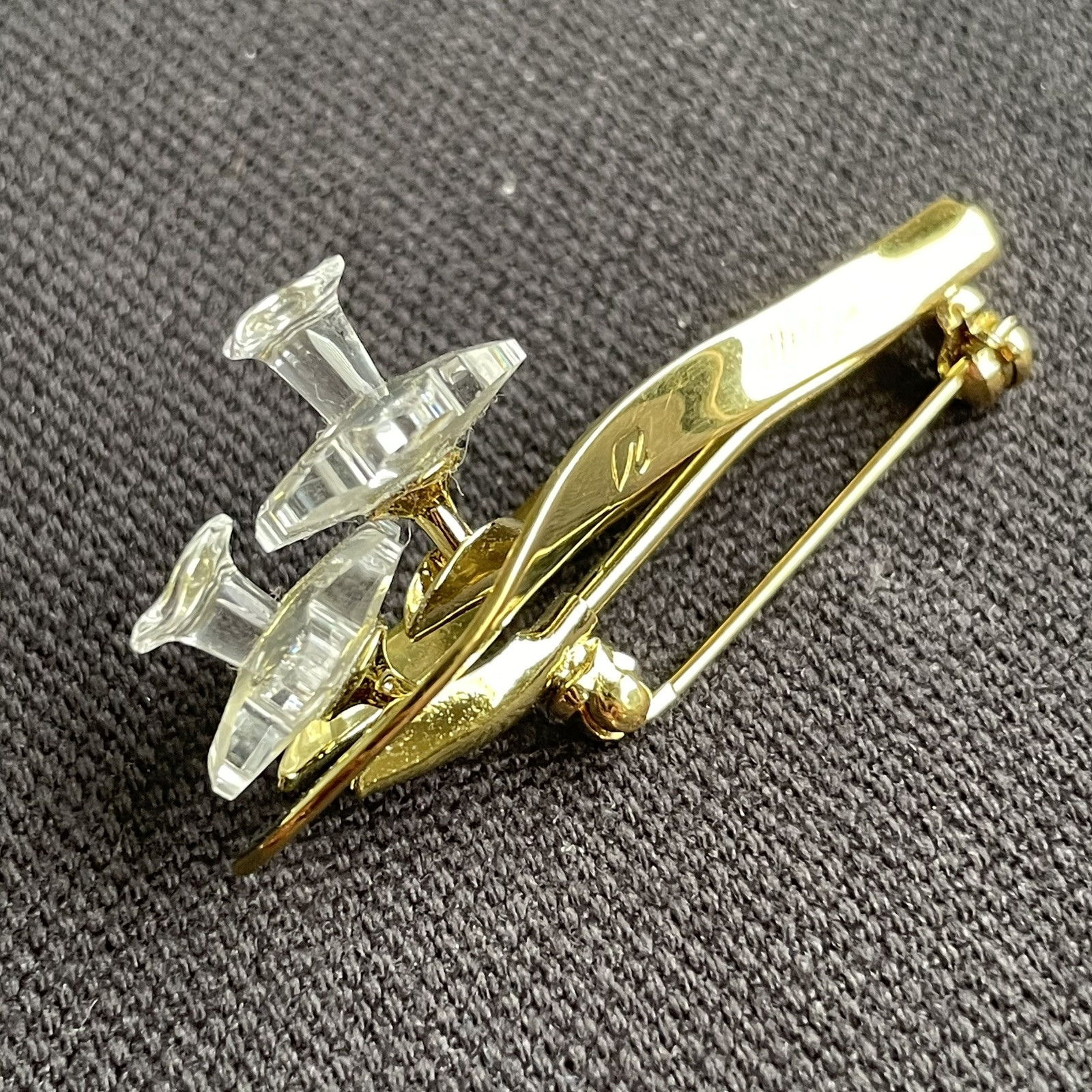 Swarovski Crystal Brooch Memories Daffodil Flowers Pin Swan Logo Gold-tone 1.75”