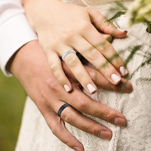 Silicone Wedding Rings for Women 7 Pack -Stackable Silicone Rubber Wedding Bands