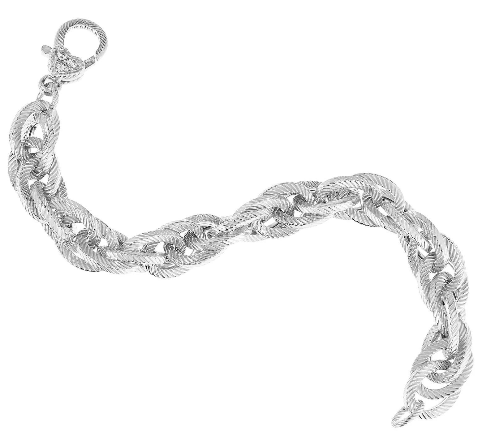JUDITH RIPKA Verona Sterling Silver Cubic Zirconia Link Bracelet – Small – NIB