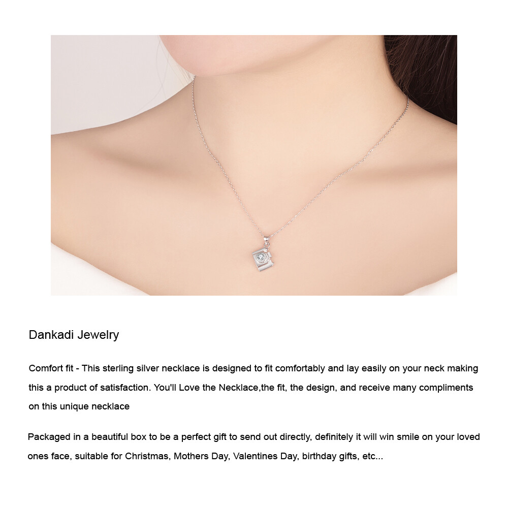 Solid 925 Sterling Silver Sideways Cross Pendant Chain Necklace 17″ for Women