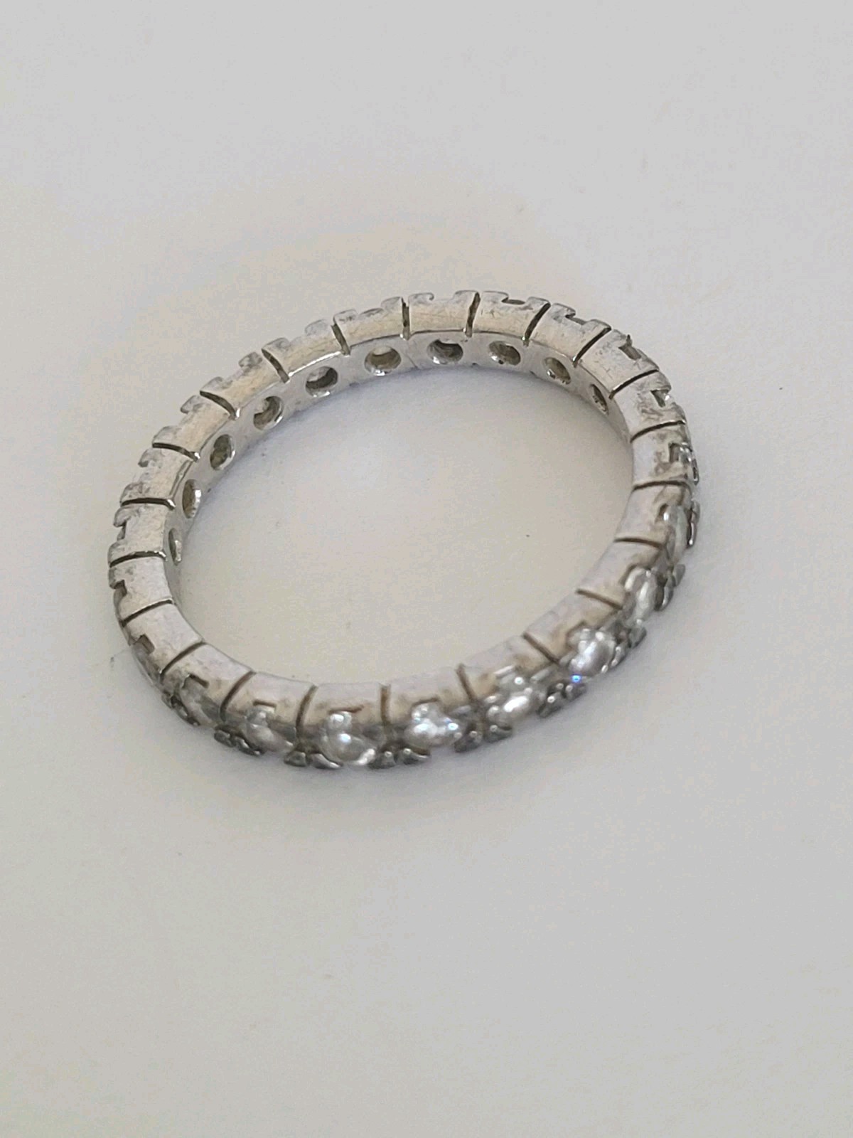 Unbranded Eternity Classic Rhinestones Band Ring Size US 6 Sterling Silver 925