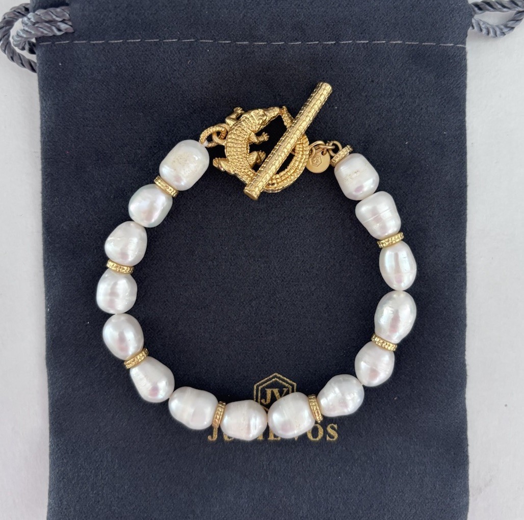 Brand New $168 Julie Vos Alligator Pearl Bracelet