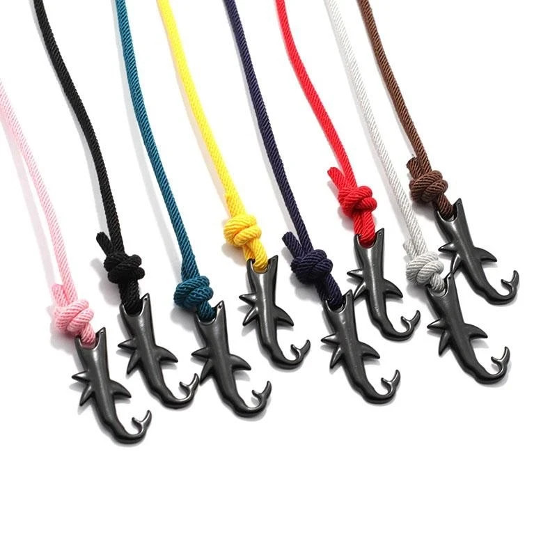 NEW Shark Bracelet Unisex Adjustable Double Layer 3mm Cord Surfer Jewelry
