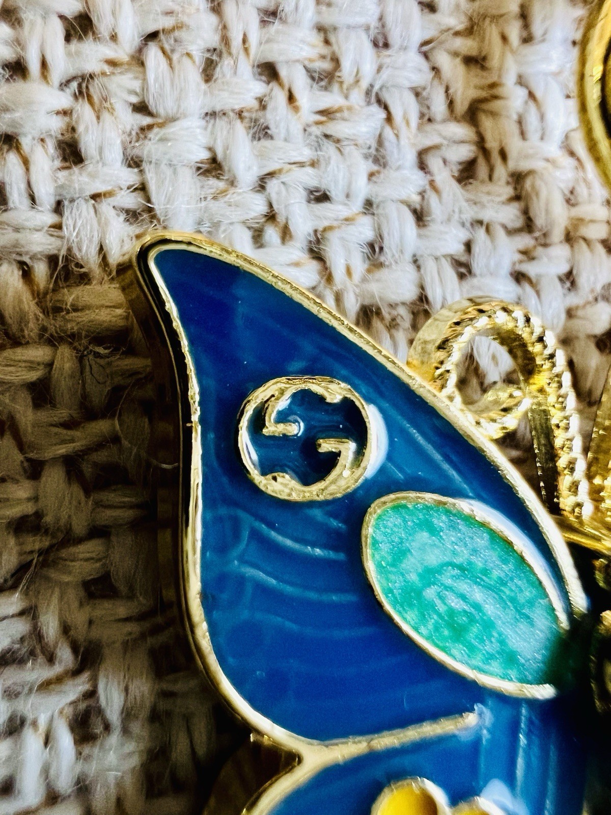 Upcycled Gucci Butterfly Zipper Pull On Unbranded Chain