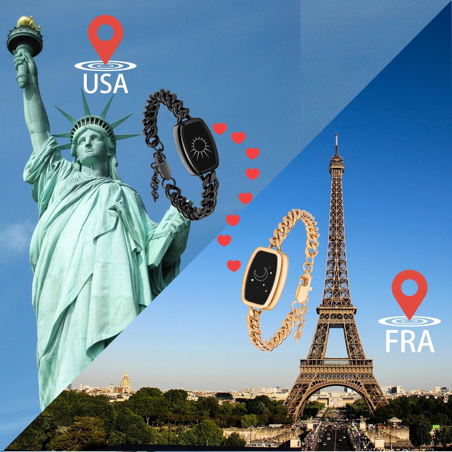 Long Distance Touch Bracelets,Vibration & Light up Couples Bracelets, Remote …