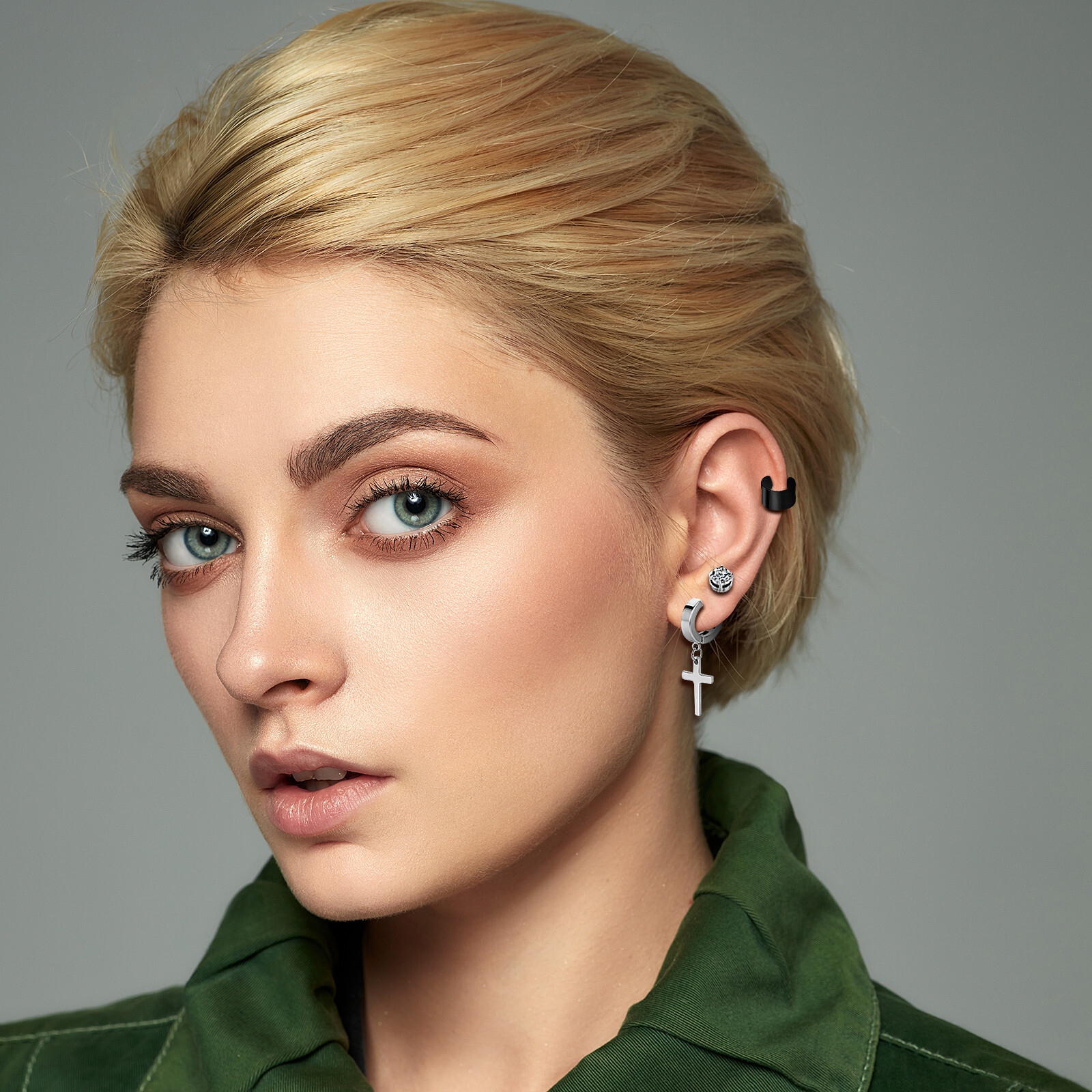 10 Pair Men Women Stainless Steel Magnetic Stud Earrings Non Piercing Clip on US