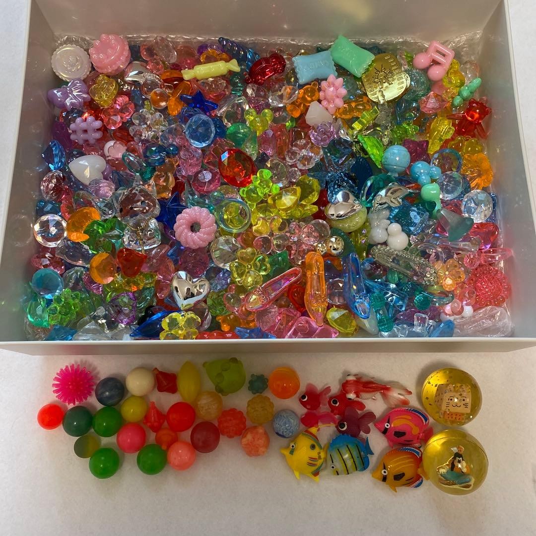 Bulk Acrylic Rhinestone Gem Toy Lot Assorted Shapes Superballs Japan