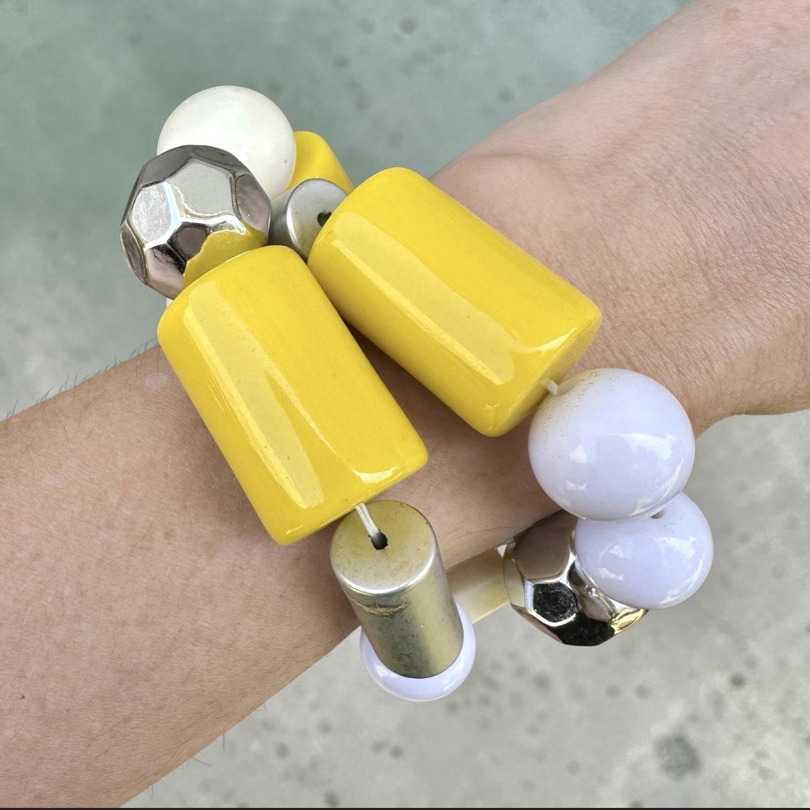 Subversive for Target Bracelet By Justin Giunta Chunky Lemon Yellow Modernist
