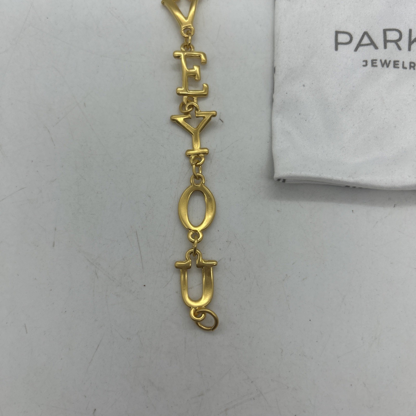 80’s Park Lane Bracelet I Love You Jewellery Gold Tone Korea Vintage 18cm
