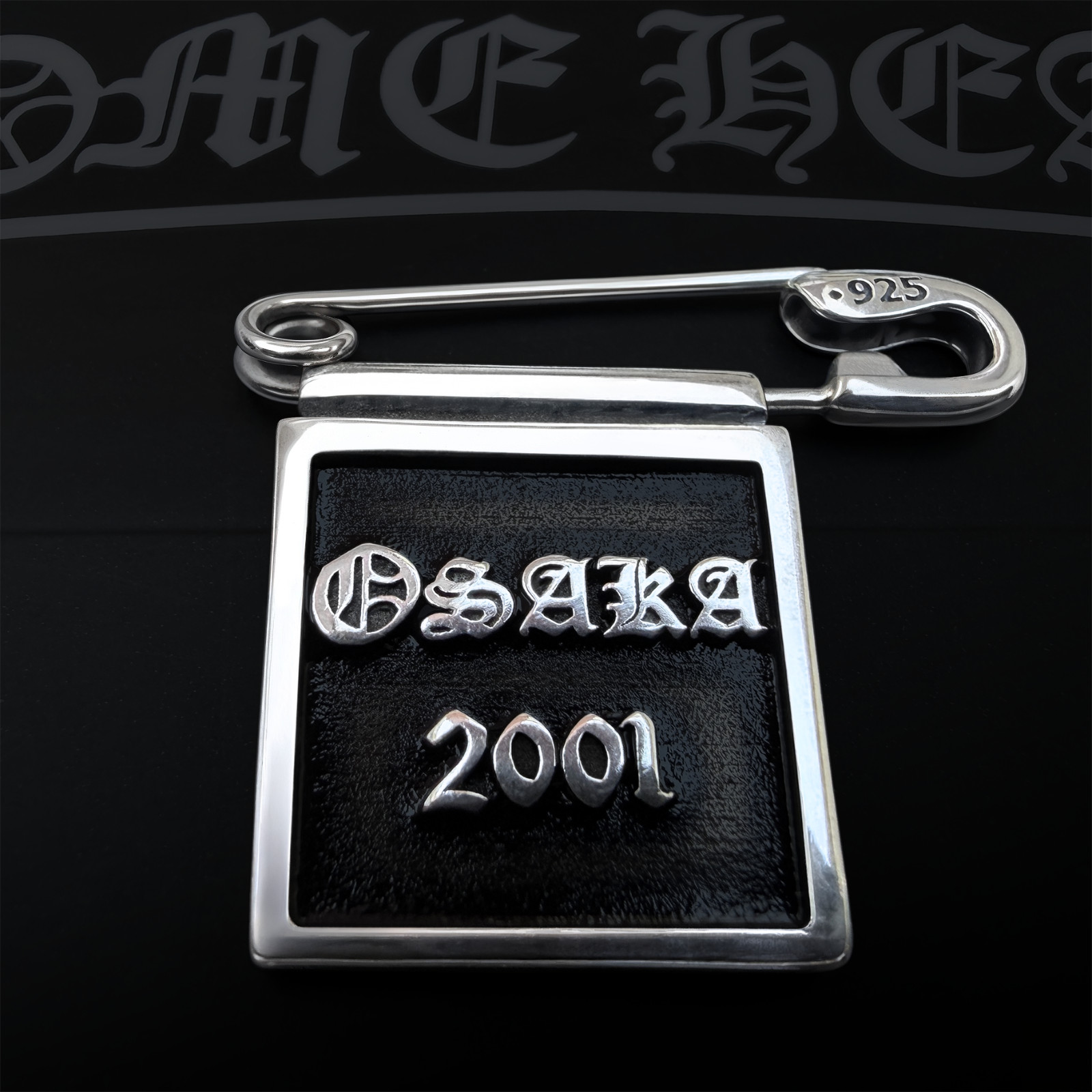 Authentic Chrome Hearts Osaka Safety Frame Pin + CH Pouch and Gift Bag