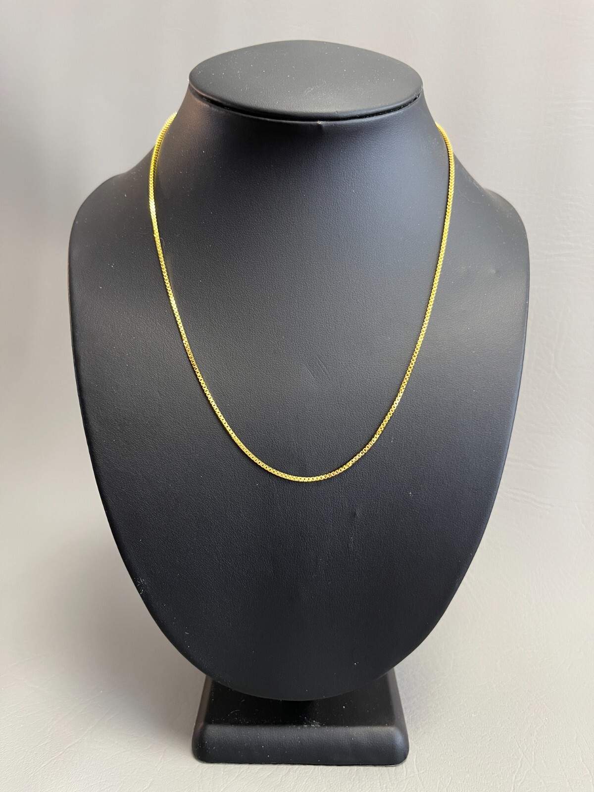 SHARP!! STAMPED 18K GOLD FILLED 1.6mm BOX CHAIN 18″ LONG FITS PENDANT NECKLACE