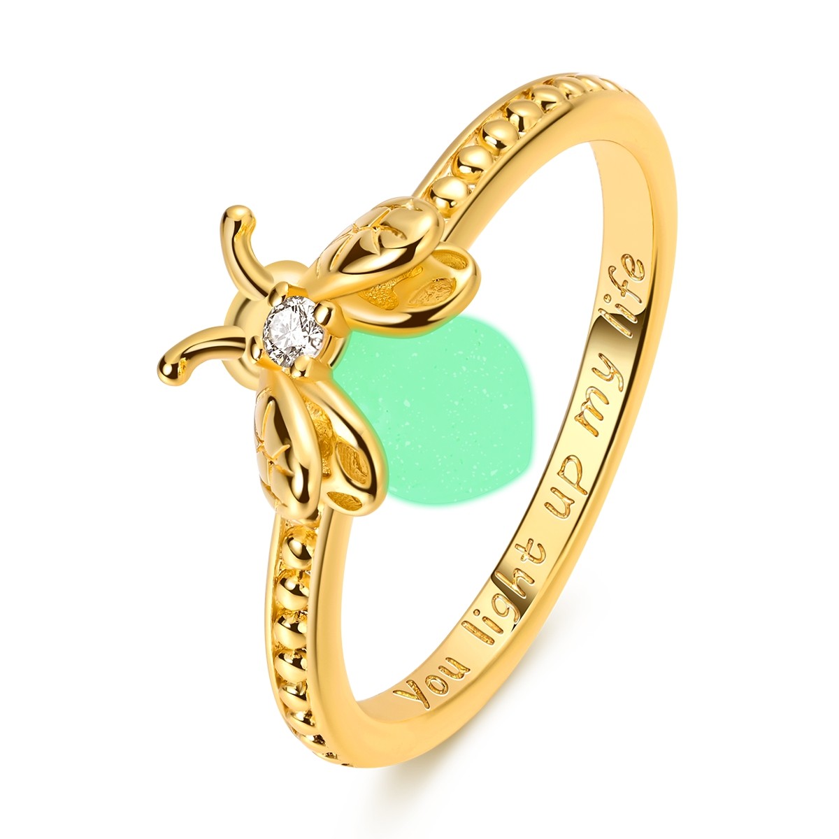 LAZA 925 Sterling Silver Luminous Firefly Finger Ring AAA CZ Women Jewelry