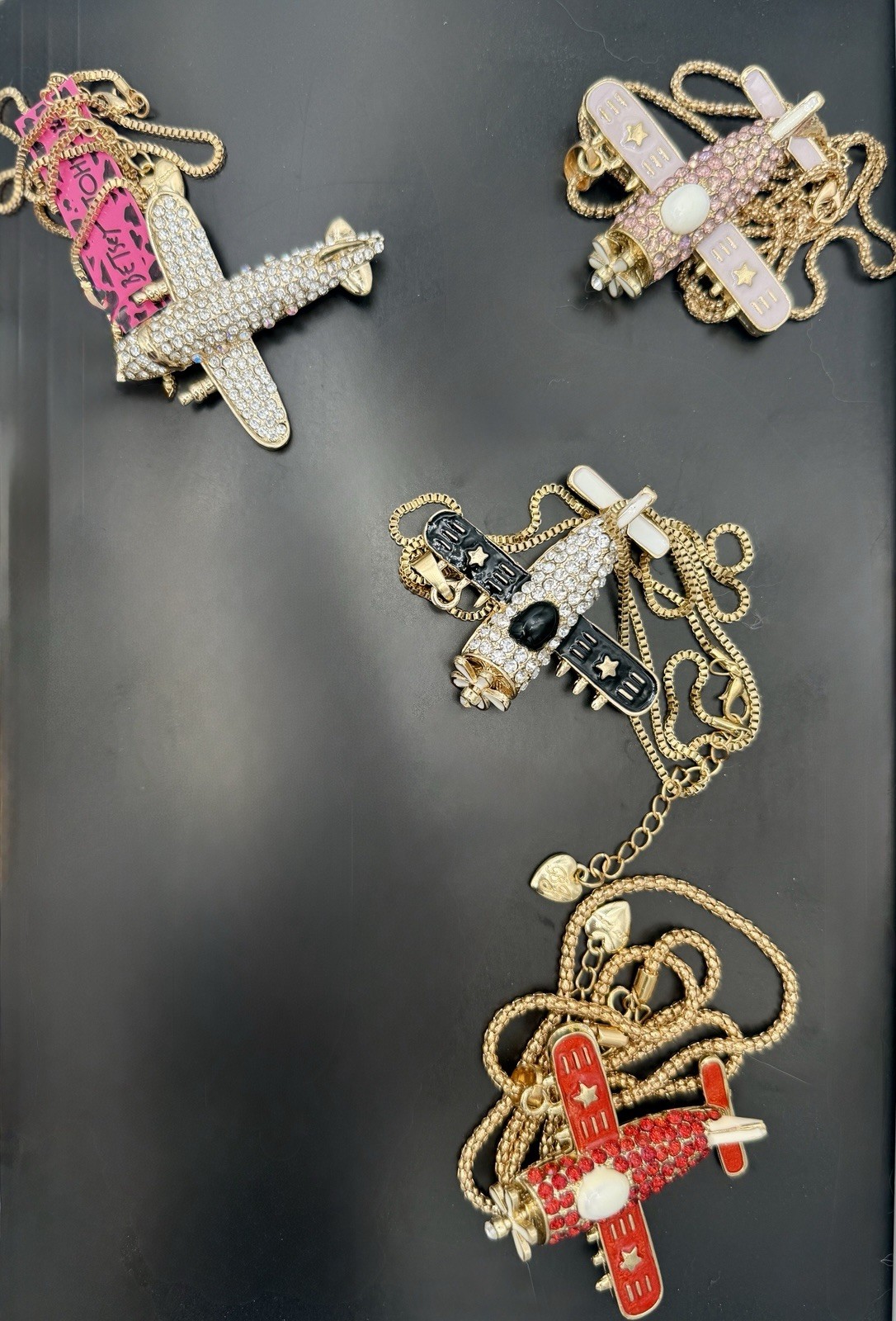 NWT Betsey Johnson Pave Crystal Airplane Necklace! Your Choice $14! BRAND NEW
