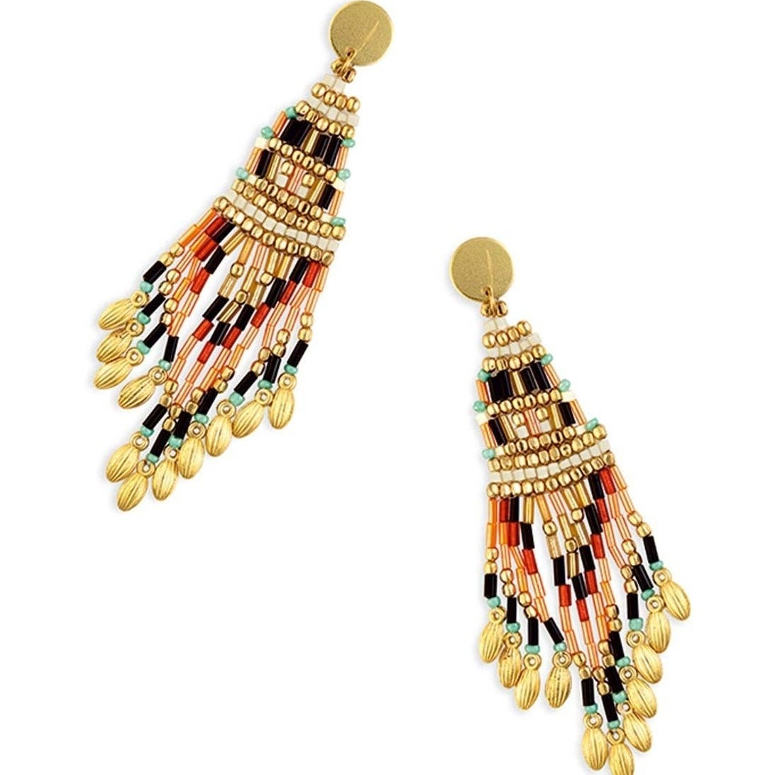 Empowerment Rising Artisan Beaded Drop Earrings
