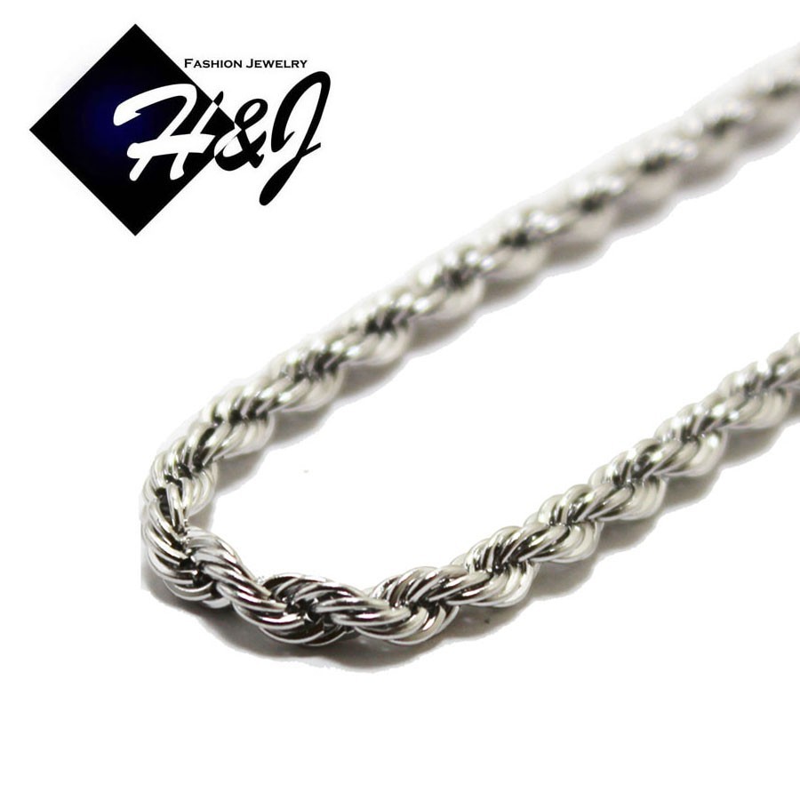 20″24″30″Stainless Steel 2.5mm Silver Smooth Rope Chain Necklace Cross Pendant*P