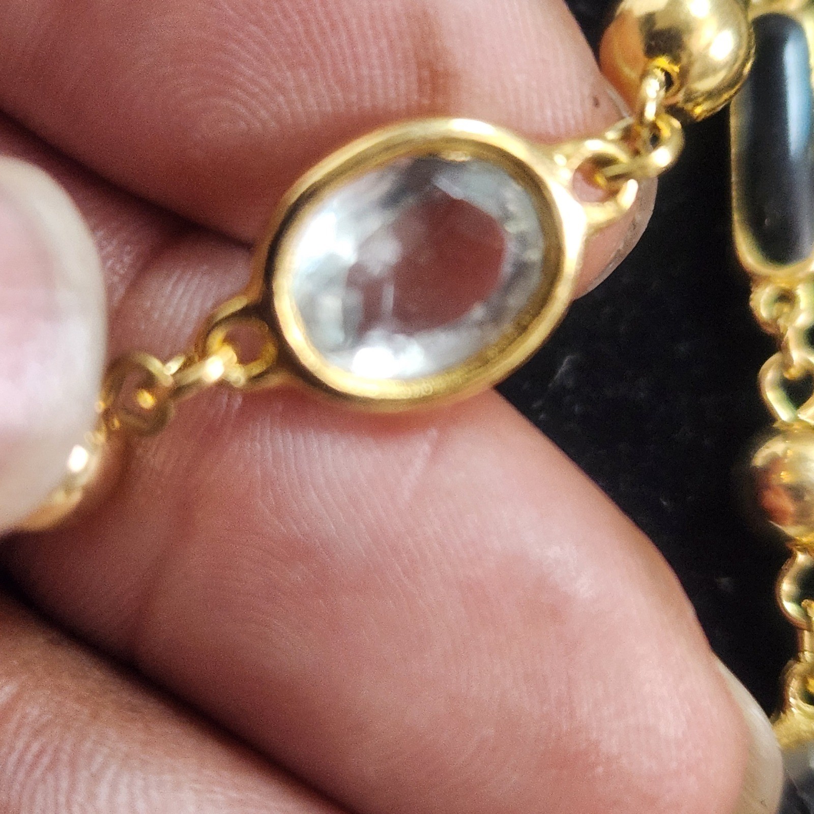 Gold Tone Black and Clear Crystal Chandelier Drop Dangle Earrings Post Back