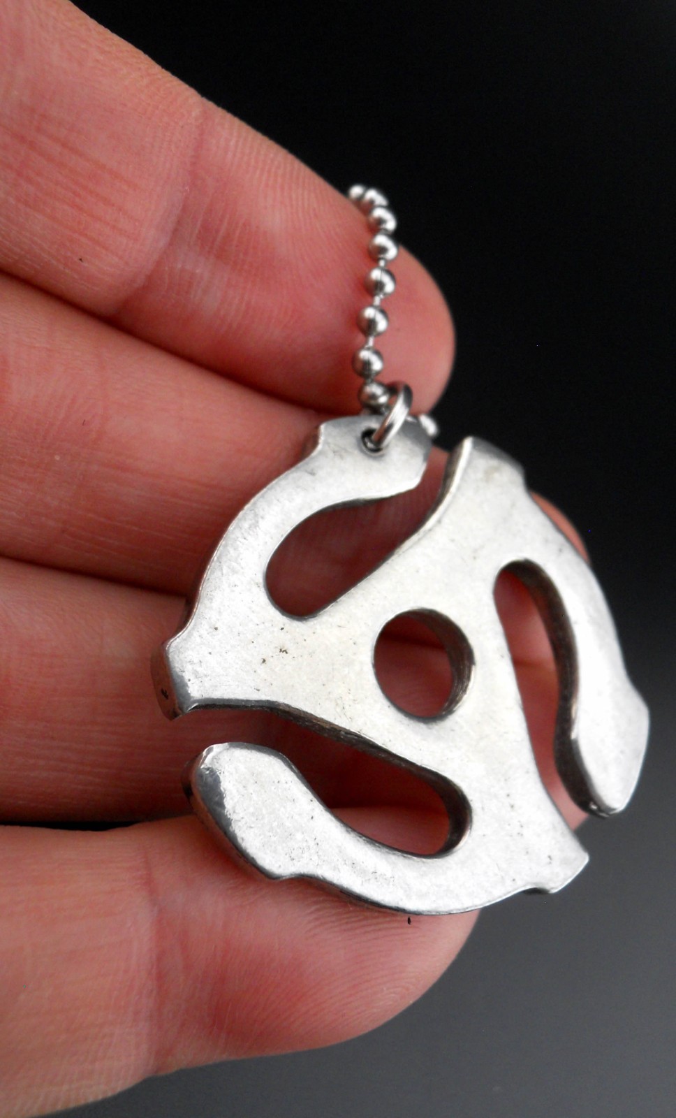 Record Spindle Adapter Necklace Stainless Chain New Pendant 45 rpm Insert
