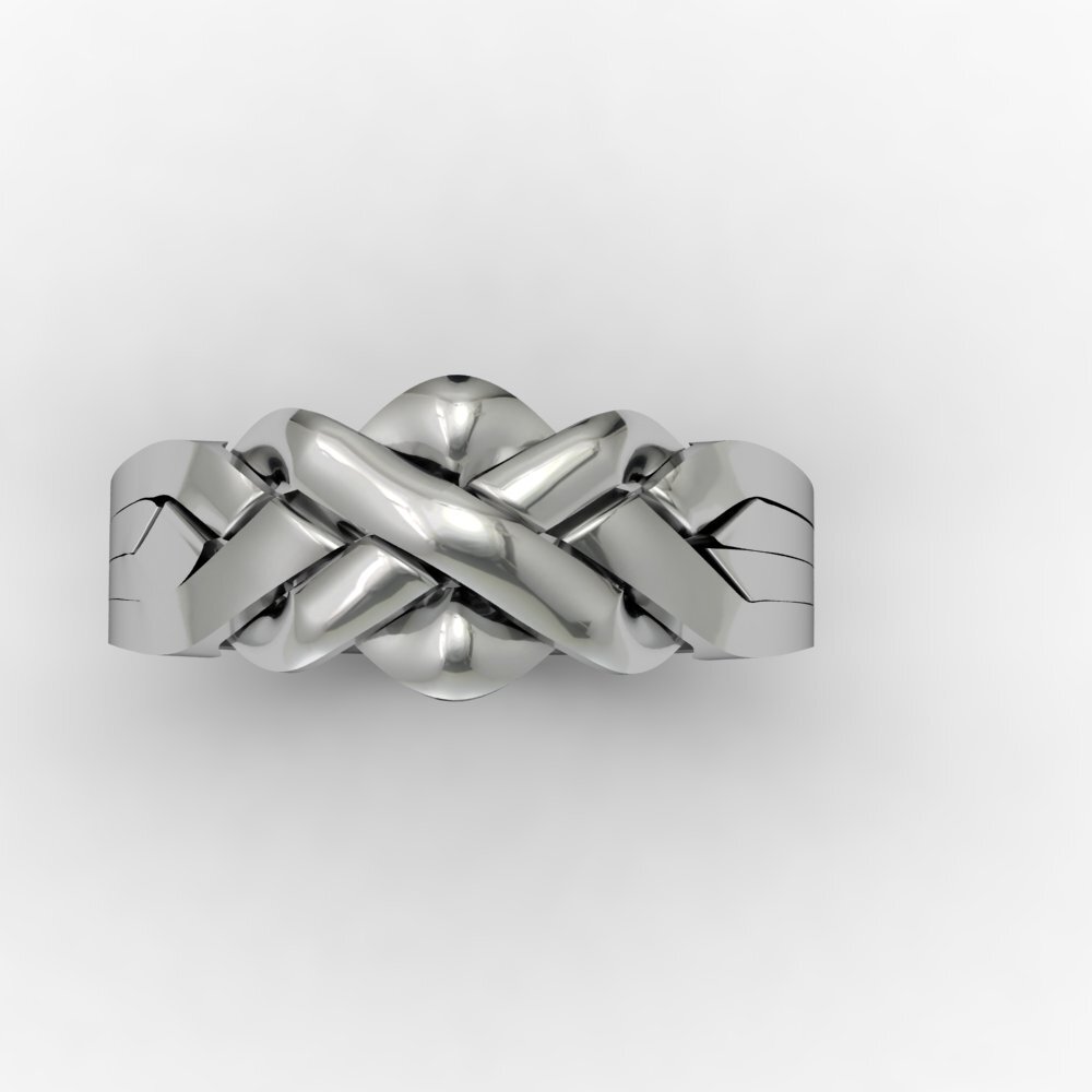 Criss cross puzzle ring 925 silver handmade 4 band Classical Turkish Puzzle