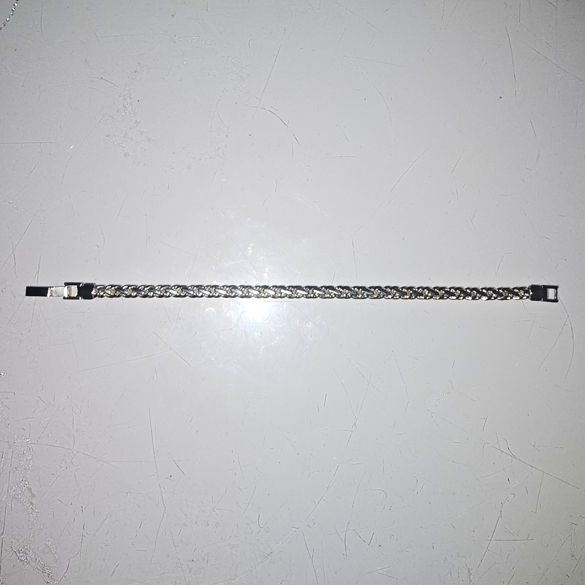 Vintage Silver Wheat Chain Spiga Bracelet 19.5cm Men’s Women’s Unisex
