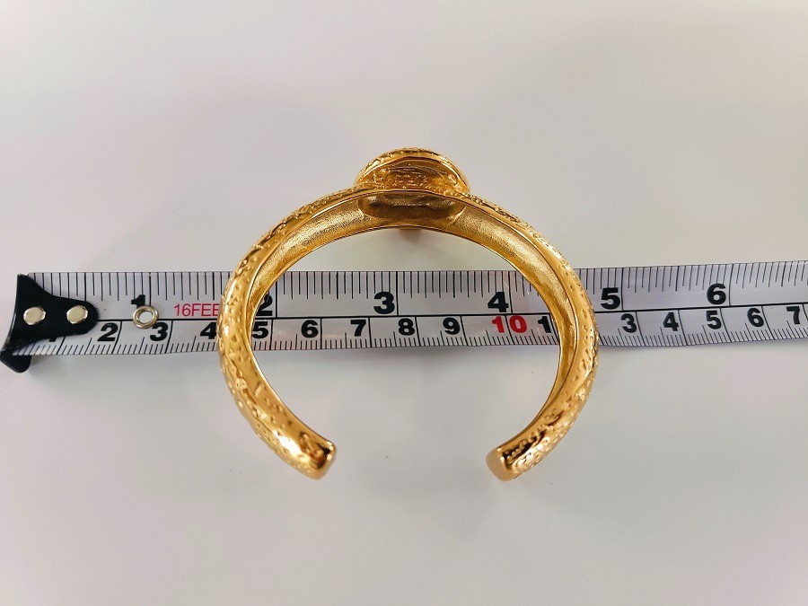 Hammered 18K Gold Plated Cuff Bracelet 8 Other Reasons Statement Chunky