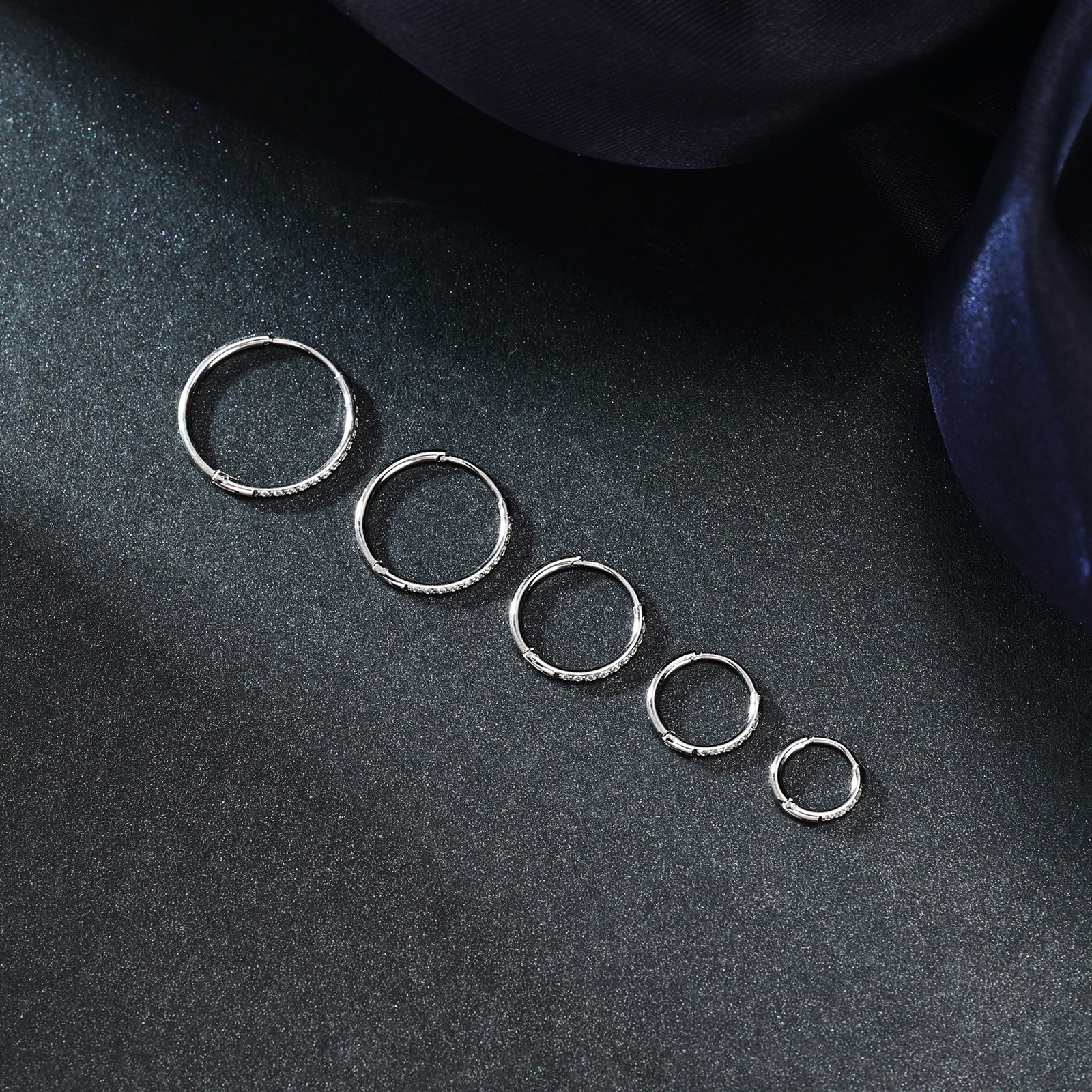 16G Stainless Steel Hoop Earrings CZ Hinged Clicker Nose Rings Helix Piericng