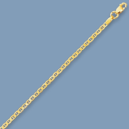 3mm Flat Mariner Anchor Chain Necklace REAL Solid 14K Yellow Gold FREE SHIP
