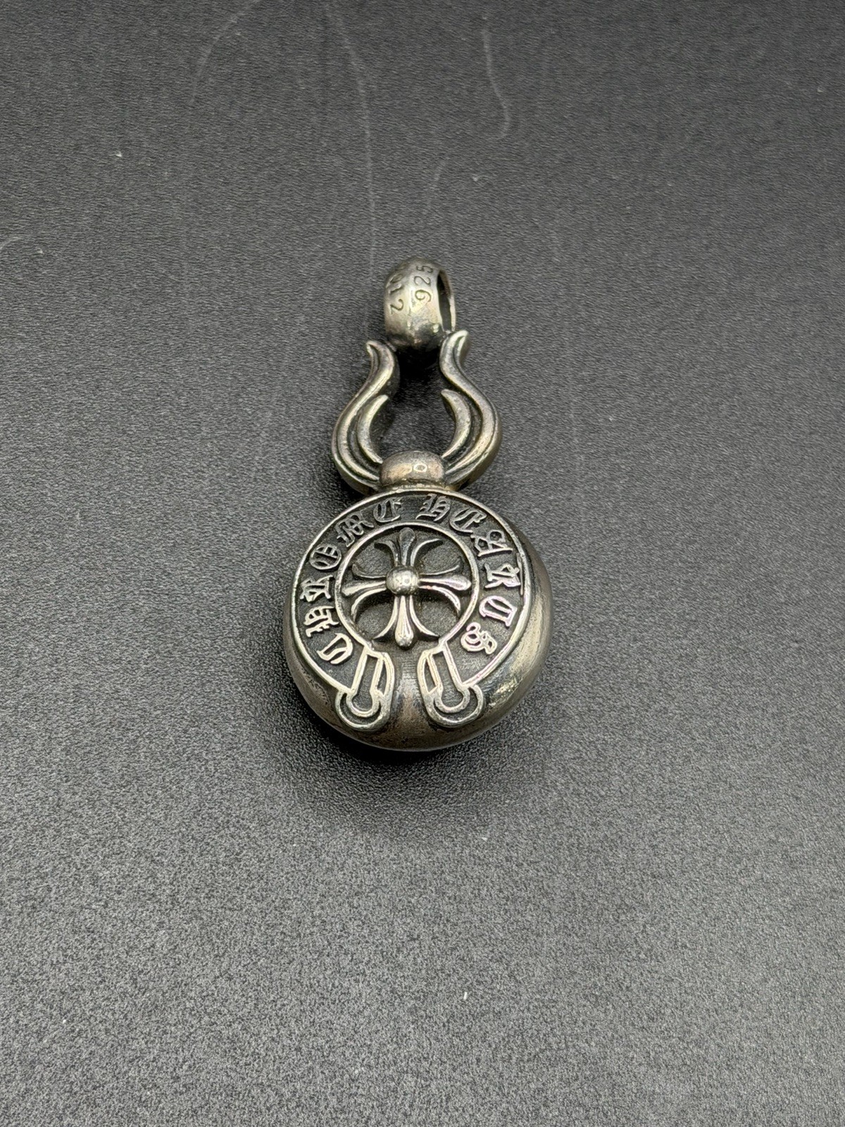 Chrome Hearts Large Cross Ball Pendant Horshoe & Cross Design 925