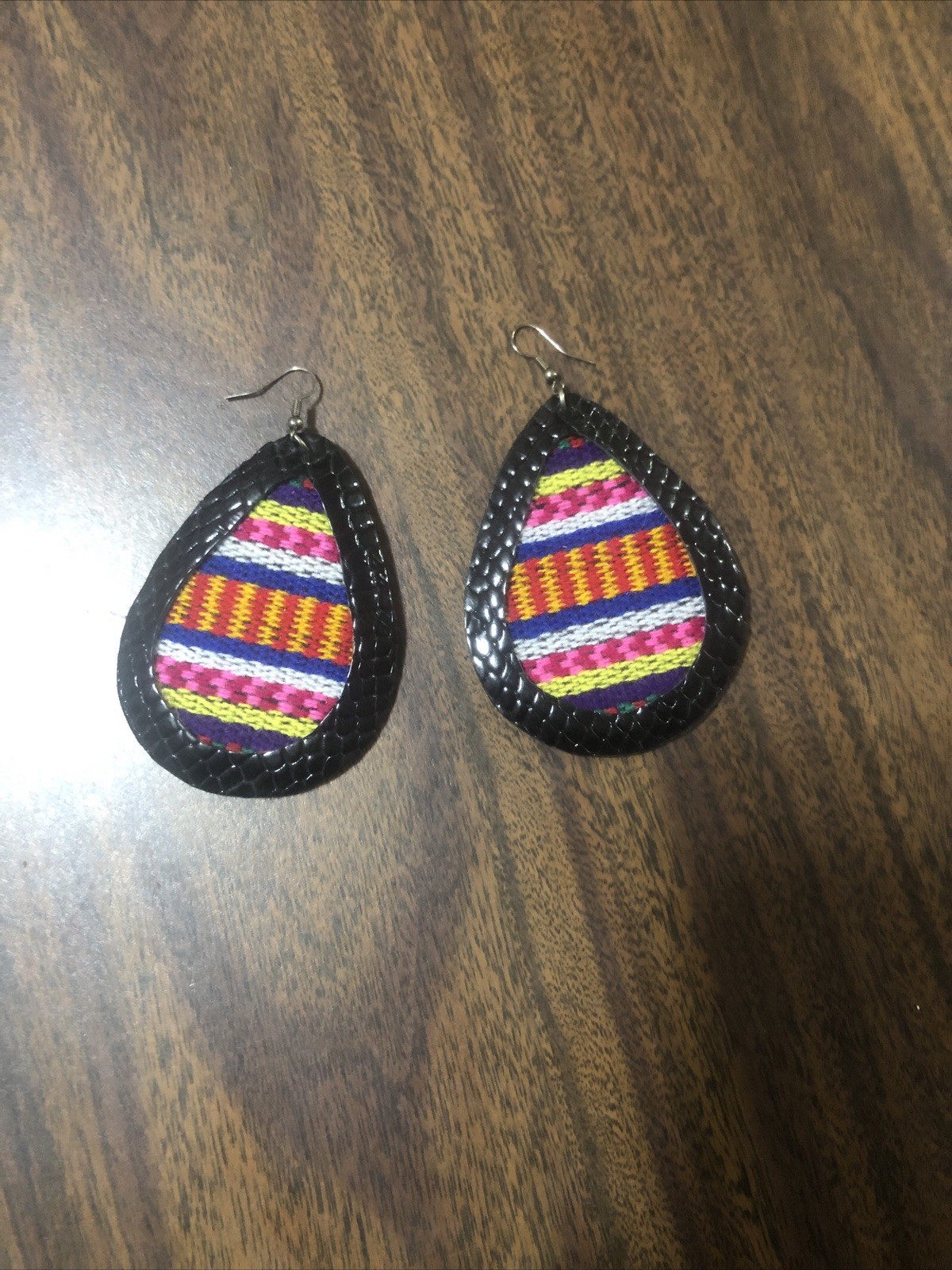 Boho Embroidered ￼Earrings Light Weight Bohemian Dangle Drop Handmade Jewelry
