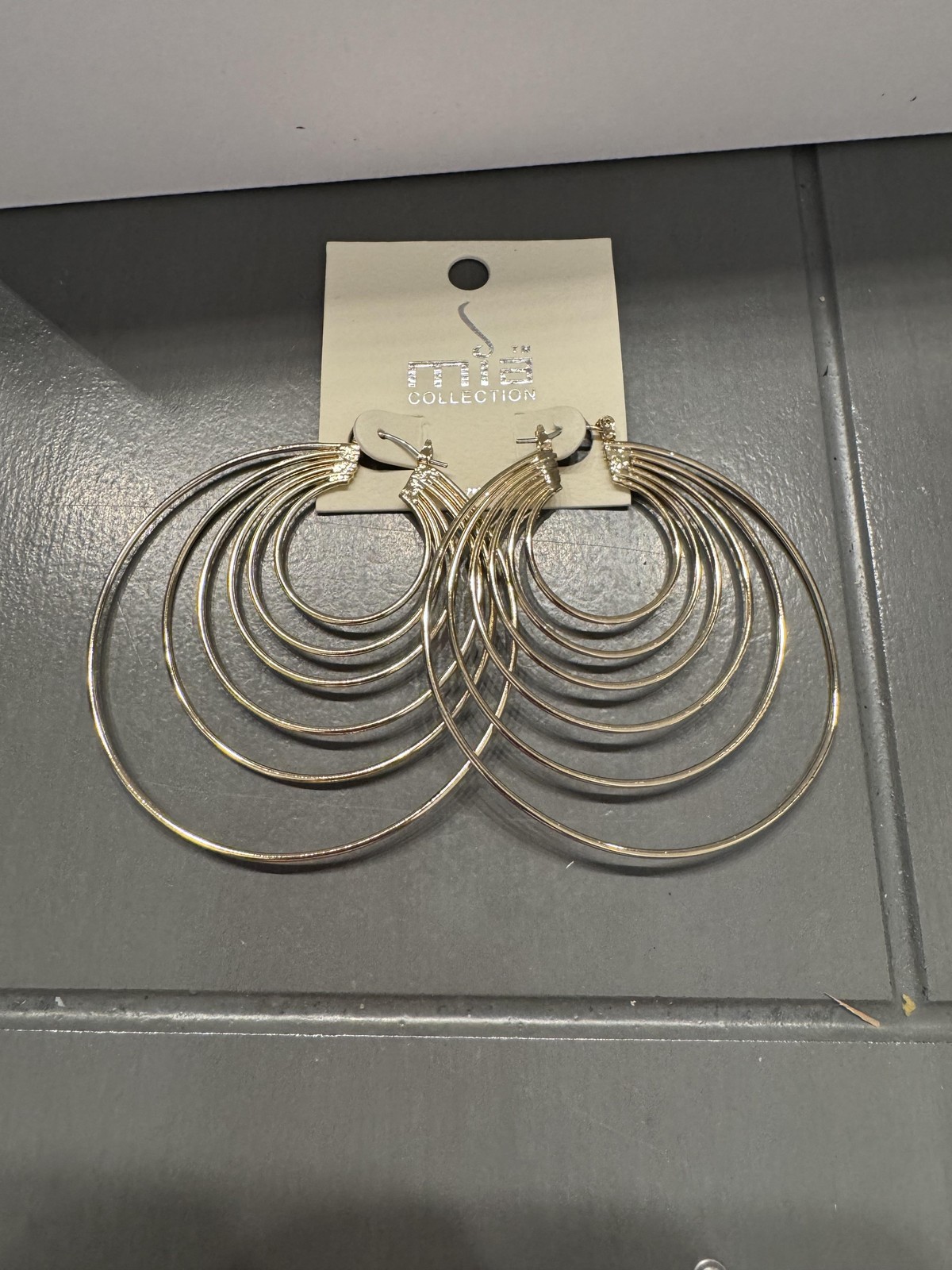 Mia Collection Multi Hoop Dangle Earrings Women Gold Tone Lead Compliant TVE8121