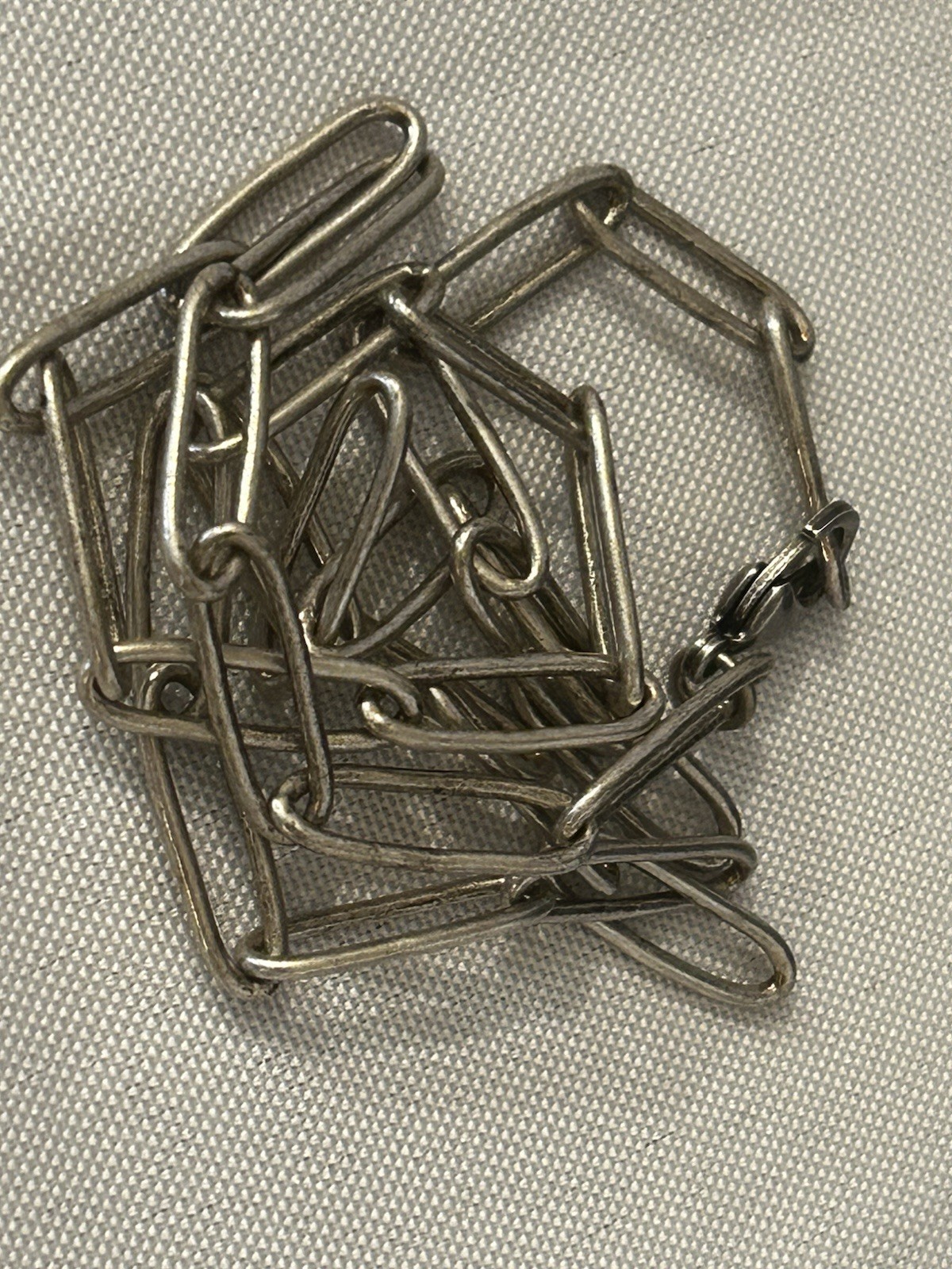 Oxidized Silver Tone 20” Medium Paperclip Chain Link Necklace NIB