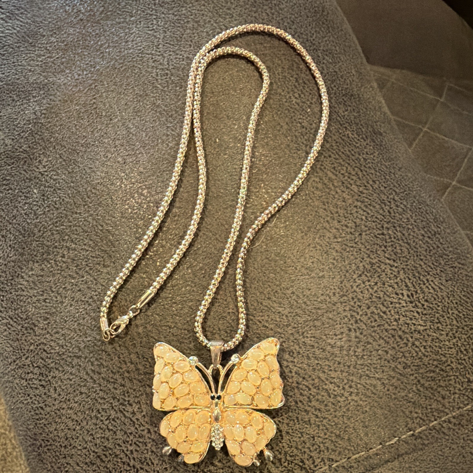 Beaded Butterfly Necklace Very Colorful. Not Sure Of The Maker