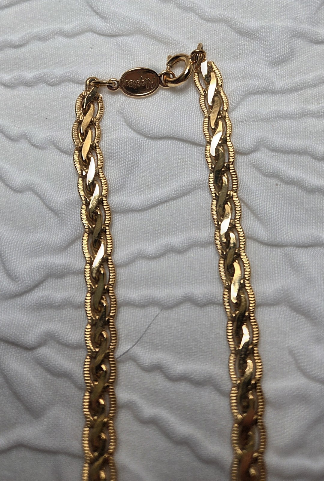 Vintage Signed Napier Gold Tone Rope Chain Necklace 23″ Perfect Condition 1980s