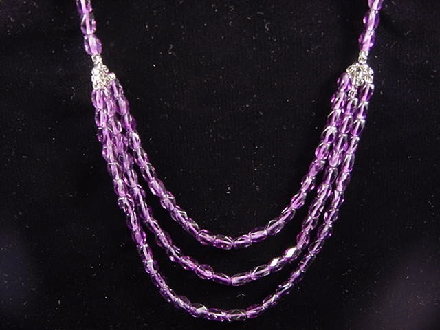 4 Amethyst necklaces 16″