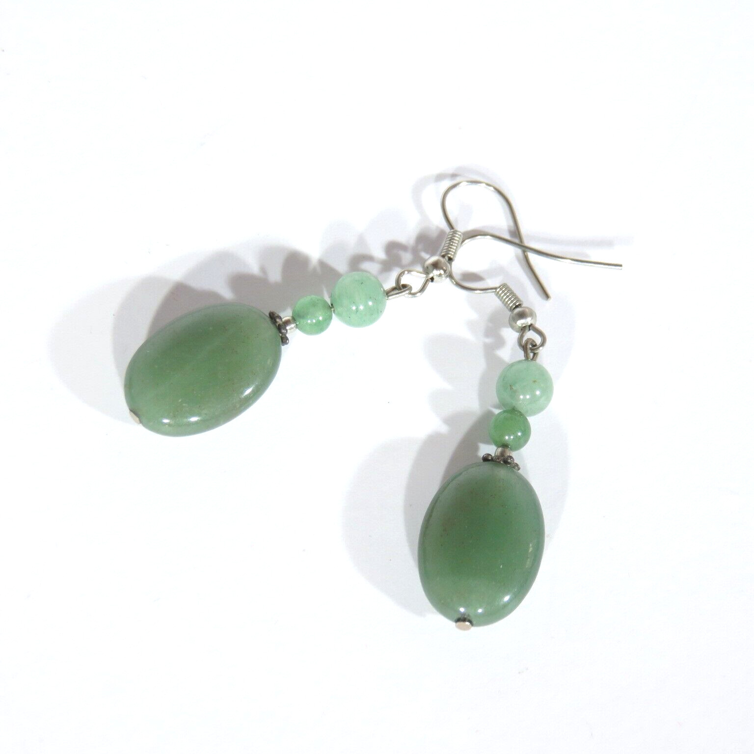 STUNNING GREEN AVENTURINE DROP/DANGLE EARRINGS