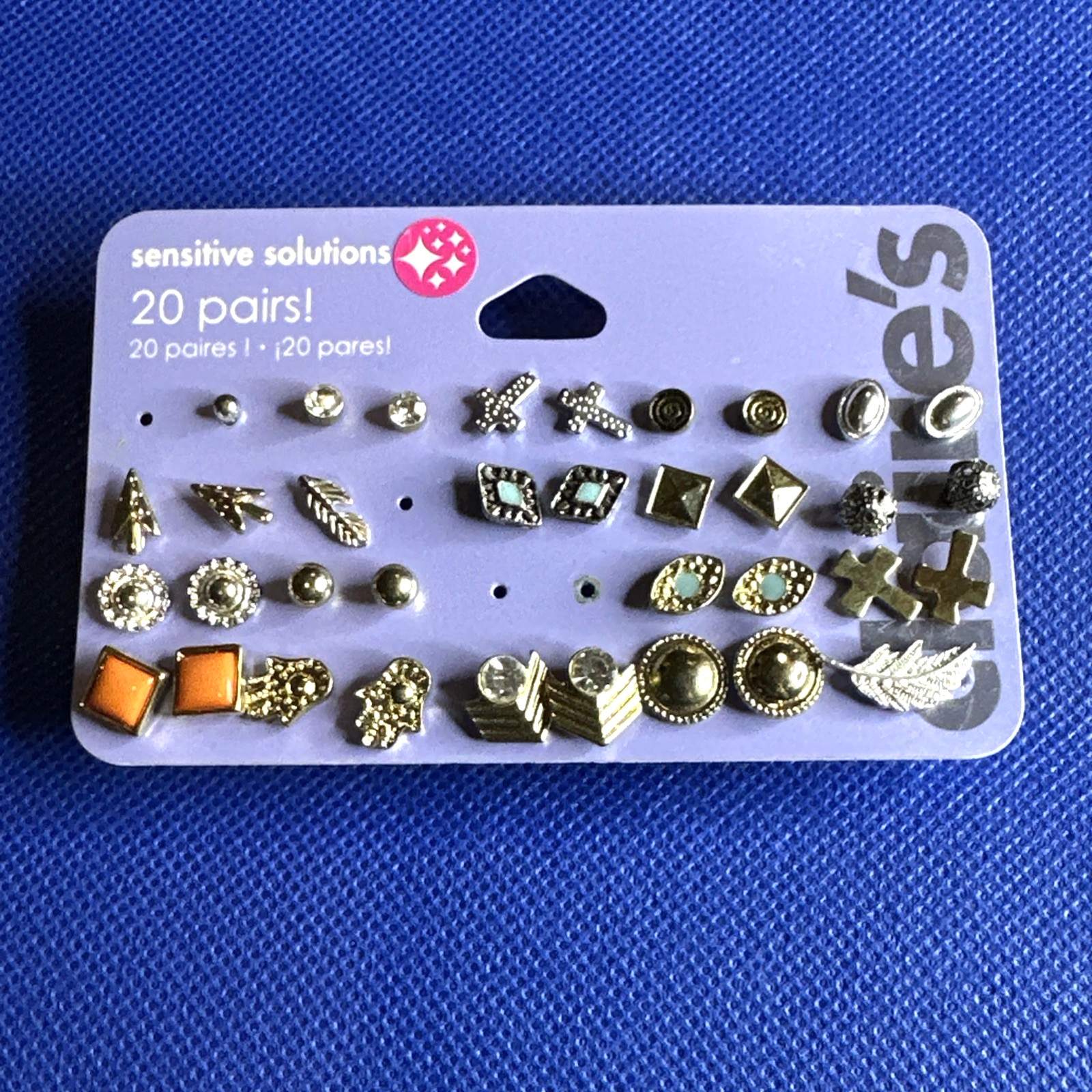 Claire’s Sensitive Solutions Earrings 32 Pairs + 6 Singles + Cubic Zirconia Stud