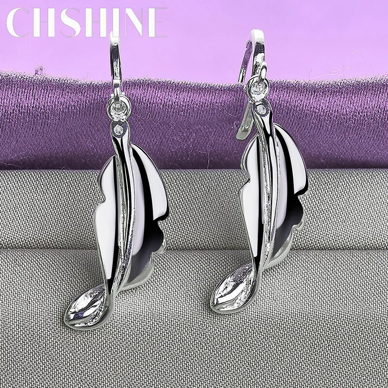 CHSHINE 925 Sterling Silver Leaf Earrings For Women Fashion Charm Jewelry