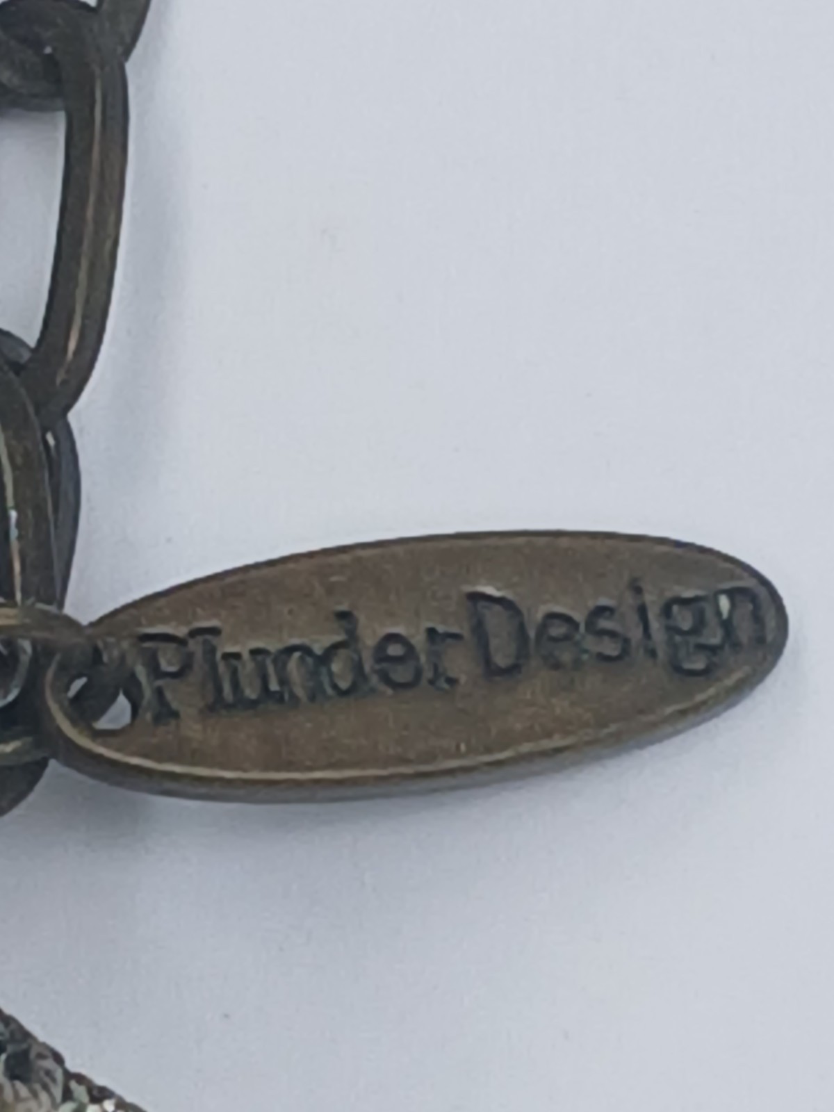 Vintage Designer Plunder detachable initial J pendant large pearl necklace