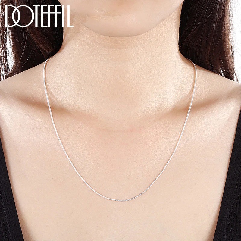 925sterling solid Silver lots 2-5-10PCS 1mm / 2mm snake chain Necklace 16-30inch